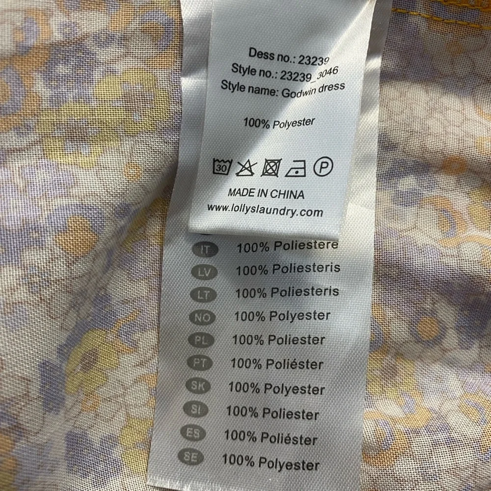 Lollys Laundry Godwin Floral Midi Dress Yellow Multicolor Size Large Pit 21 - Picture 15 of 17